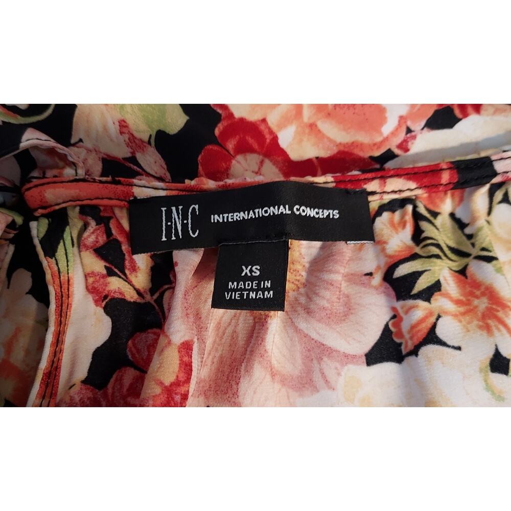 International Concepts Emma Floral Print Halter Off-shoulder Top - Size XS - Picture 4 of 4